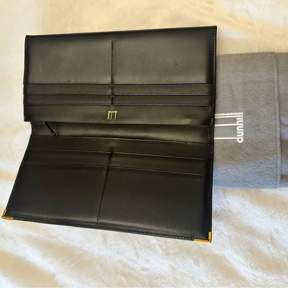 Dunhill unisex Black in Gold Hardware Wallet